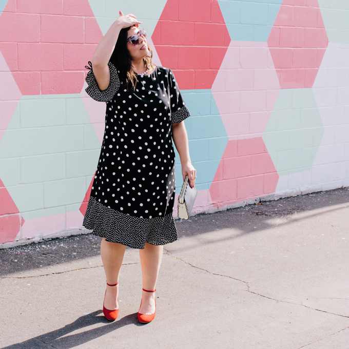 talbots polka dot dress